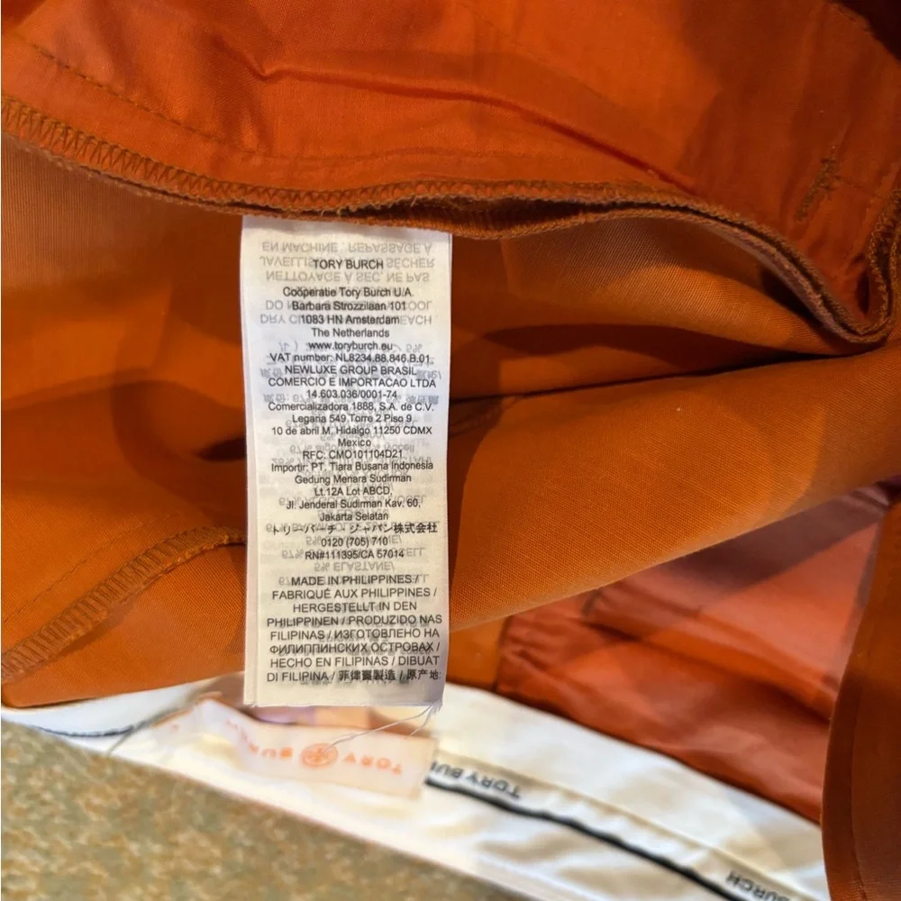 Tory Burch Orange Tailored Ankle Pants Size 4 Slim Leg Cropped Career